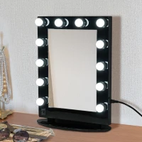 HomCom LED Lighted Make-Up Vanity Mirror - Black(m-1)