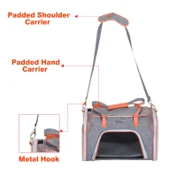 PawHut 18" Small Dog Carrier Pet Tote Bag Airline Approved Pet Carrier Cat Travel Carrier(m-8)