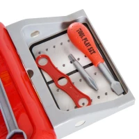 Qaba 74 Piece Kids Portable Pretend Play Toy Tool Workshop Bench Table Set with Shelf(m-11)