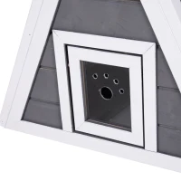 PawHut 21" Solid Wood Cat Condo - Natural Water Proof Outdoor Pet Shelter Small House - Grey(m-8)