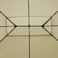 Outsunny 13" x 10" Outdoor Patio Gazebo 2-Tier Roof Pavilion Canopy Tent Steel with Curtains - Cream(m-9)