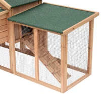 PawHut 80" Large Wooden Chicken Coop Backyard Hen Cage House Poultry w/ Nesting Box Run - Brown(m-10)