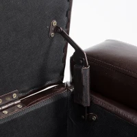 HOMCOM 42” Faux Leather Storage Ottoman Bench Organizer Chest Rectangular Footstool with Hinged Lid - Rich Coffee Brown(m-8)