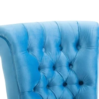 HomCom Elegant Royal High Back Velveteen Tufted Accent Chair, Blue(m-6)