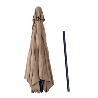 Outsunny 10’ Aluminum Outdoor Patio Umbrella with Tilt and Crank – Latte Brown(m-10)