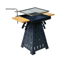 Outsunny Wood Burning/Charcoal Outdoor Fire Pit BBQ Grill Combo(m-1)