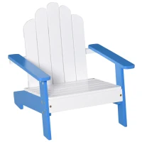 Outsunny Kids Adirondack Chair Wooden Classic Lounge Indoor for Backyard Deck Beach Garden Room 20" x 19.75" x 20.75" Blue(m-1)