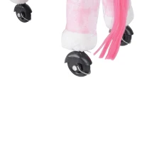 Qaba Children’s Soft Plush Mechanical Toy Riding Horse with Forward Walking Motion - Pink(m-10)