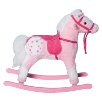 Qaba Plush Rocking Horse Soft Battery Operated Kids Toy Bouncing Rocker Ride-On Pony Walker - Pink(m-8)