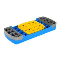 Soozier 27" Adjustable Aerobic Fitness Platform Stepper - Blue/Gray/Yellow(m-8)