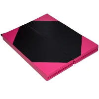 Soozier 6' x 4' x 2" PU Leather Folding Gymnastics / Martial Arts Mat - Pink / Black(m-3)