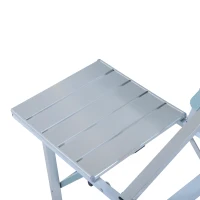 Outsunny Height Adjustable Folding Outdoor Picnic Table w/ 4 Seats - White and Silver(m-7)