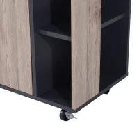 HomCom 35" Kitchen Island Cart - Natural Wood/Dark Gray(m-8)