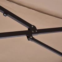 Outsunny 15' Double Sided Market Patio Umbrella, Steel Outdoor Shade Canopy for Garden and Poolside, Tan(m-11)