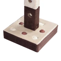 PawHut 2-Tier Cat Tree Tower Scratching Post Furniture with Mice Toy Sisal Ball Roller - Beige / Coffee Brown(m-9)