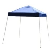 Outsunny 10' x 10' Easy Set Pop Up Canopy Tent Cover with Slanted Legs and Carrying Bag - Blue(m-1)