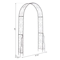 Outsunny 7.5' Metal Outdoor Garden Arch Arbor Trellis - Black Bronze(m-7)