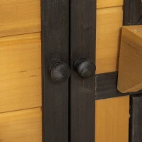 PawHut 2-Tier Cat House, Outdoor Feral Cat Shelter, with Weather Resistant Roof, Escape Door, PVC Curtain, Glass Window, Yellow(m-9)