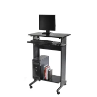 HomCom 30" Mobile Rolling Computer Workstation Standing Desk with Keyboard Shelf(m-2)