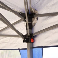 Open Box Outsunny Canopy Tent 10x20 Easy Pop Up Canopy Party Tent with 2-Tier Roof - Blue(m-6)