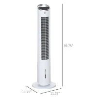 HOMCOM 40" Portable Oscillating Air Cooler Fan for Home Office, 3-In-1 Standing Ice Floor Fan with Humidifier, 3 Modes, 3 Speeds, 8H Timer, Remote, LED Display, White(m-3)