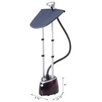 HOMCOM Fabric Garment Steamer for Clothes  Hanging Full Size  2.8 Liter  1350W  2 Power Settings  Dark Red(m-3)