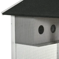 PawHut 64.5" Bird Cage Wooden Aviary House with Standing Pole Nest Slide-out Tray, Grey(m-9)