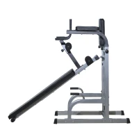Soozier 80" Full Body Fitness Gear Power Tower Home Gym Fitness with Adjustable Sit-Up Bench(m-8)