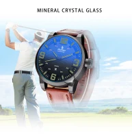 Senors Men Business Casual Watch Males Fashion Brown Leather Strap Wristwatch Quartz-Watch Relojes Casual Hombres 014--green dial plate(m-7)