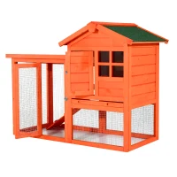 Pawhut 48" Wooden Rabbit Hutch w/ Ladder and Outdoor Run(m-5)
