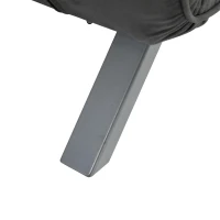 HomCom Twin Size Convertible Sleeper Bed Lounger Chair Faux Suede Microfiber Slip Cover - Gray(m-17)