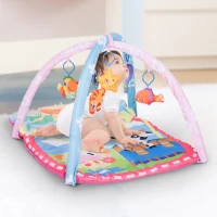 Qaba 36" x 26" Kids Baby Toddler Play Gym Activity Center Creeping Mat - Farm Animals(m-1)