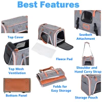 PawHut 18" Small Dog Carrier Pet Tote Bag Airline Approved Pet Carrier Cat Travel Carrier(m-7)