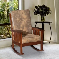 HOMCOM Faux Suede Rubberwood Indoor Porch Rocking Chair(m-4)