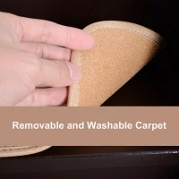 PawHut 3-Step Pet Stairs for Dogs and Cats with Built-in House and Nonslip Carpet, Brown(m-4)