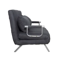 HomCom Full Size Folding 5 Position Steel Convertible Sleeper Bed Chair - Dark Grey(m-7)