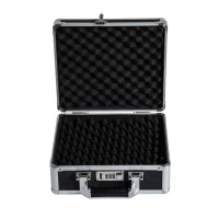 HomCom 11" Portable Aluminum Gun Case with Padded Interior and Combination Lock - Black(m-5)