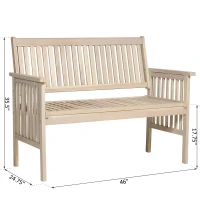 Outsunny 46" Acacia Wood Outdoor Patio Garden Bench(m-7)