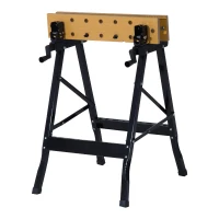 HomCom 25” Adjustable Folding Portable Work Bench and Vise – 385lb Capacity(m-7)