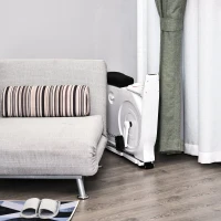 Soozier 2-in-1 Stationary Exercise Bike and Tabletop Workstation with LCD Monitor  White(m-14)