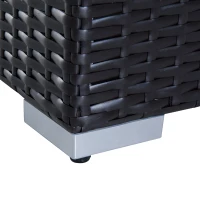 Outsunny 7 Piece Set Rattan Sofa Luxury Modular Conversation Outdoor Furniture - Coffee and Cream(m-7)