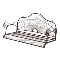 Outsunny Steel 2 Person Patio Porch Relaxation Swing Hanging Chair Bench w/ Chain - Brown(m-9)