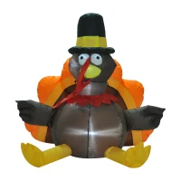 HomCom 3.5ft Outdoor Thanksgiving Inflatable - Mega Pilgrim Turkey(m-3)
