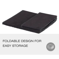 Open Box PawHut 2 Step Foldable Pet Stairs for Small Dogs  Suede Fleece  16" L x 16" H Black(m-5)