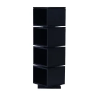 HomCom 4-Tier Rotating Cube Media Tower - Black(m-5)