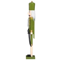HomCom 42" Wooden Traditional Nutcracker Soldier Figure with Sword - Green(m-7)