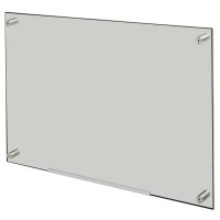 Vinsetto 35.5" x 23.5" Glass Magnetic Dry Erase Whiteboard, Frameless Board on Wall, with Dry Eraser, 4 Markers and Pen Holder - White(m-4)