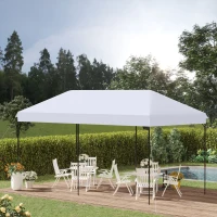 Outsunny 10' x 20' Pop Up Canopy Tent, Instant Sun Shelter, Tents for Parties, Height Adjustable, with Wheeled Carry Bag, for Outdoor, Garden, Patio, White(m-2)