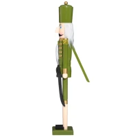 HomCom 42" Wooden Traditional Nutcracker Soldier Figure with Sword - Green(m-6)