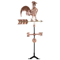 Outsunny Accent Rooster Weather Vane Pure Copper w/ Roof Mount Décor(m-1)
